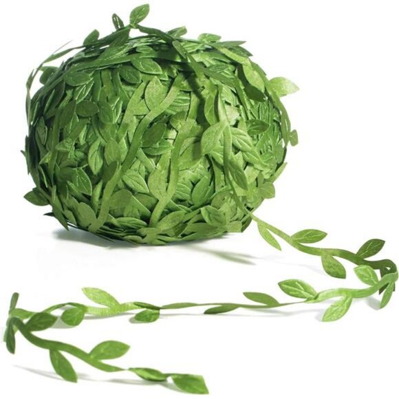 265 Ft Leaf Ribbon, Artificial Vines Leaves String Trim Ribbon Wild Jungle - Picture 1 of 8